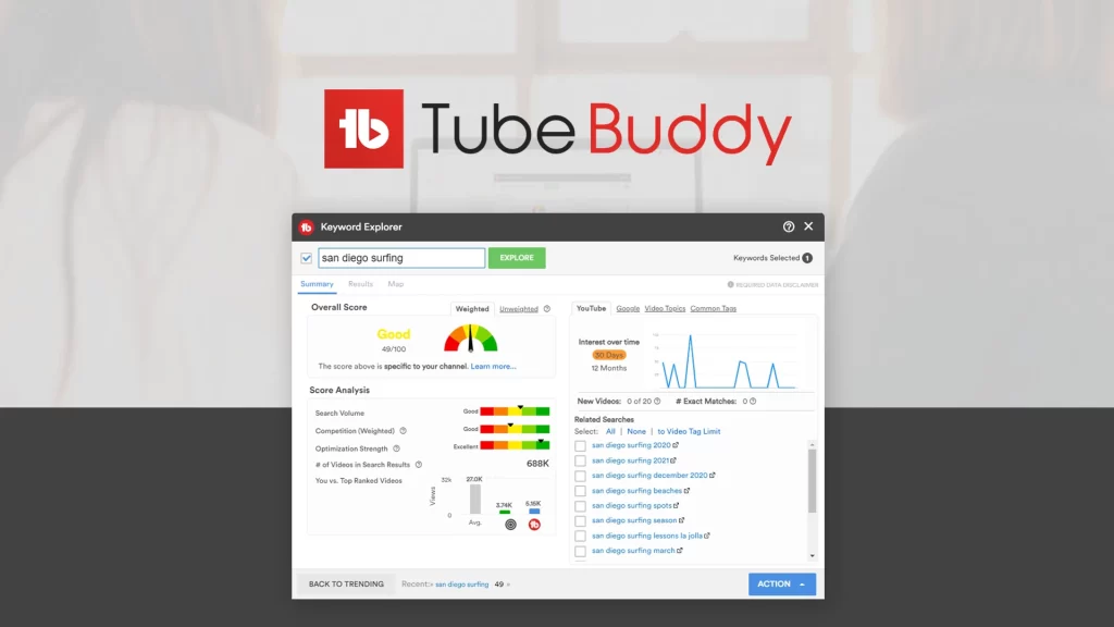tubebuddy youtube tool to find keywords and tags